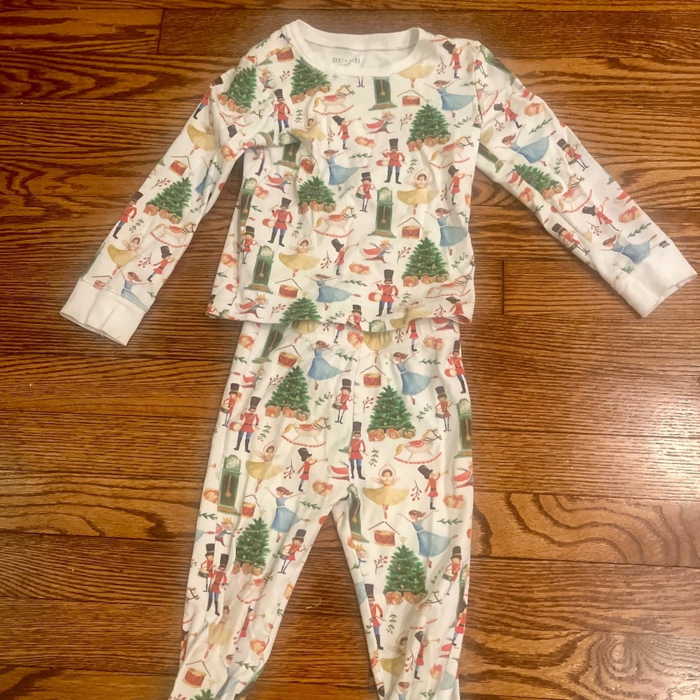 Hart + Land Nutcracker Print Organic Christmas PJ Size Three Years